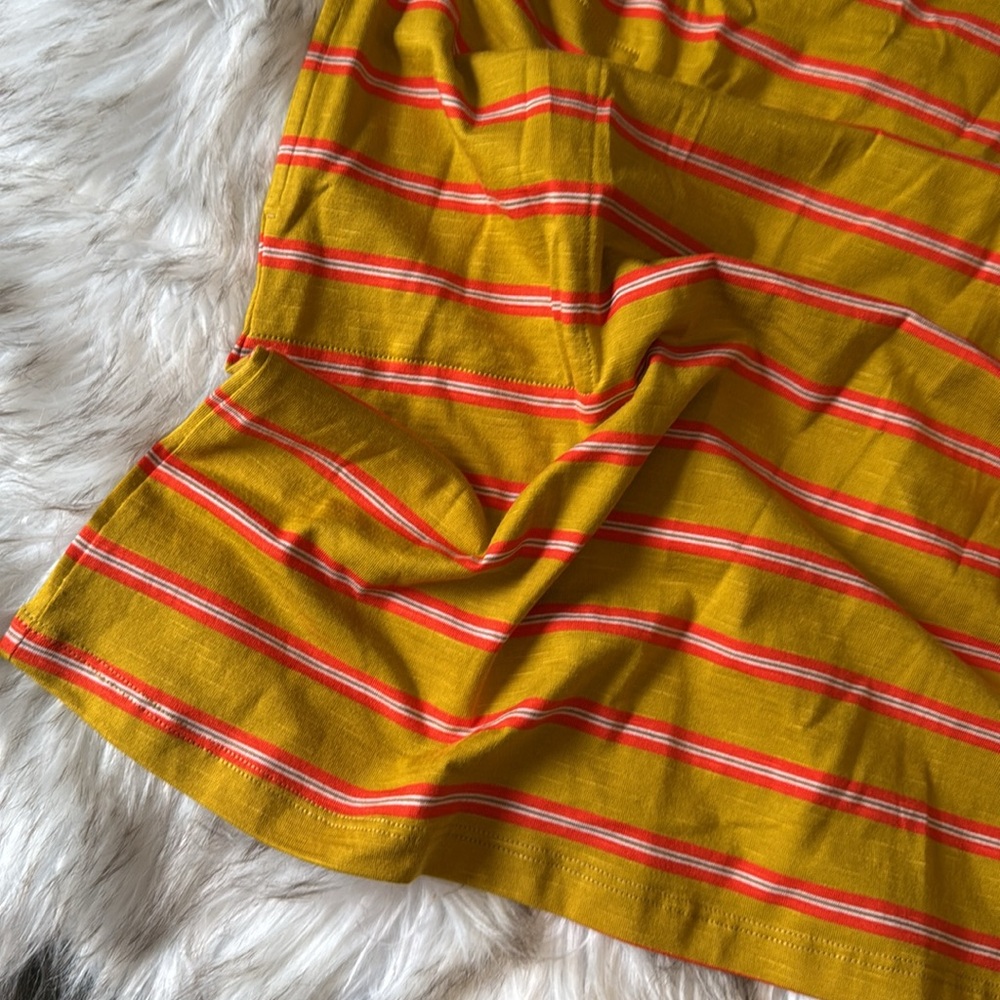 T o a d & C o . • Mustard and Coral Striped Dress - Picture 2 of 6
